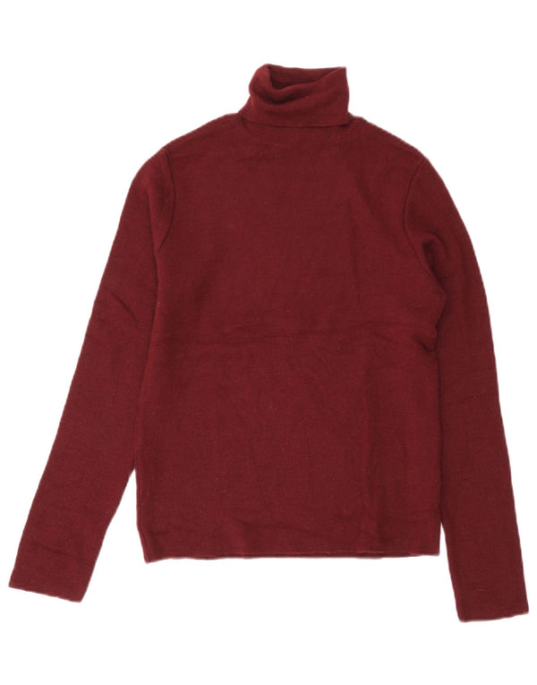 Maglione maglione a collo alto da donna Zara UK 12 Lana bordeaux medio