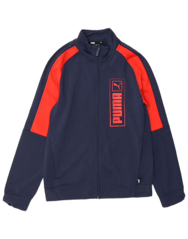 Giacca da ginnastica grafica da ragazzo Puma 11-12 anni Blu navy Colourblock