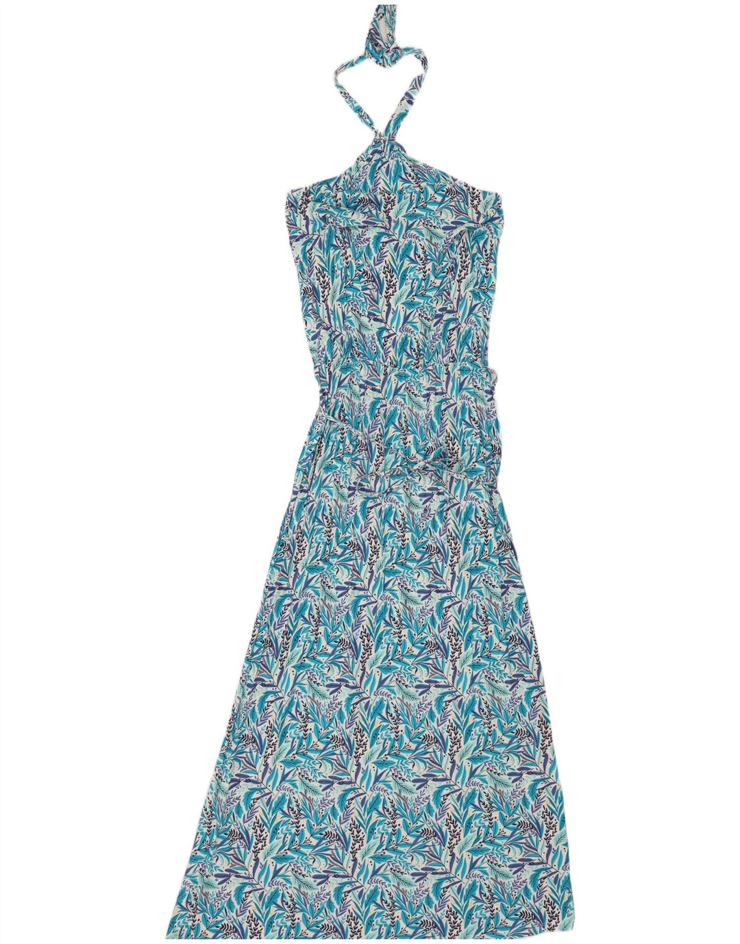 Abito lungo da donna Blue Motion con scollo all'americana EU 40/42 Viscosa floreale blu medio
