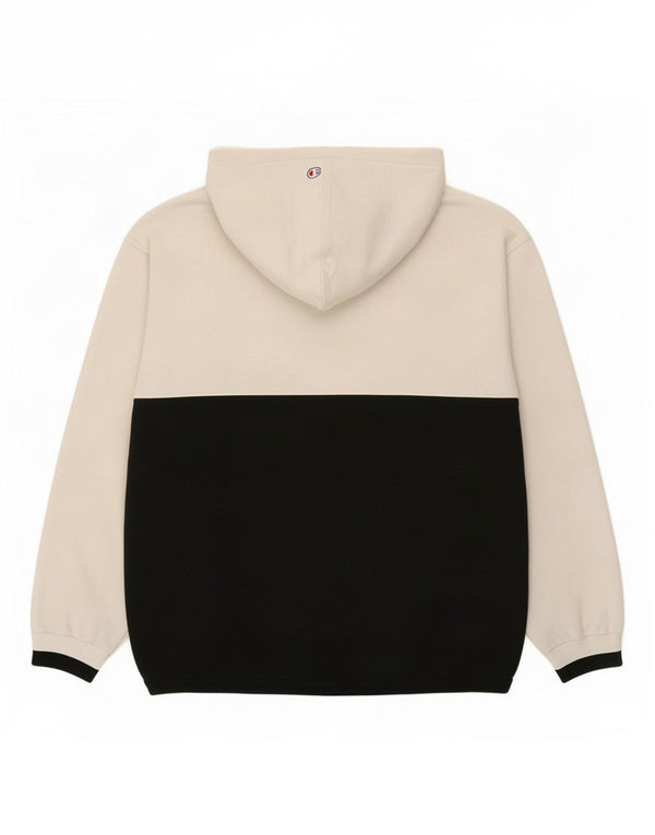 Felpa con cappuccio grafica da uomo Champion 2XL cotone color block bianco