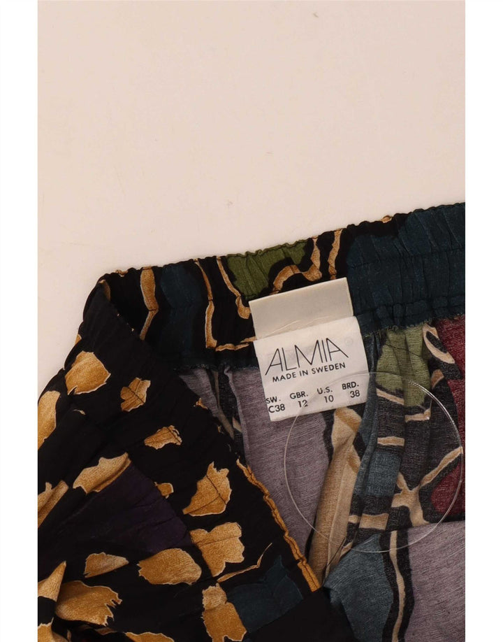 Gonna longuette da donna vintage UK 12 media W33 multicolore geometrica