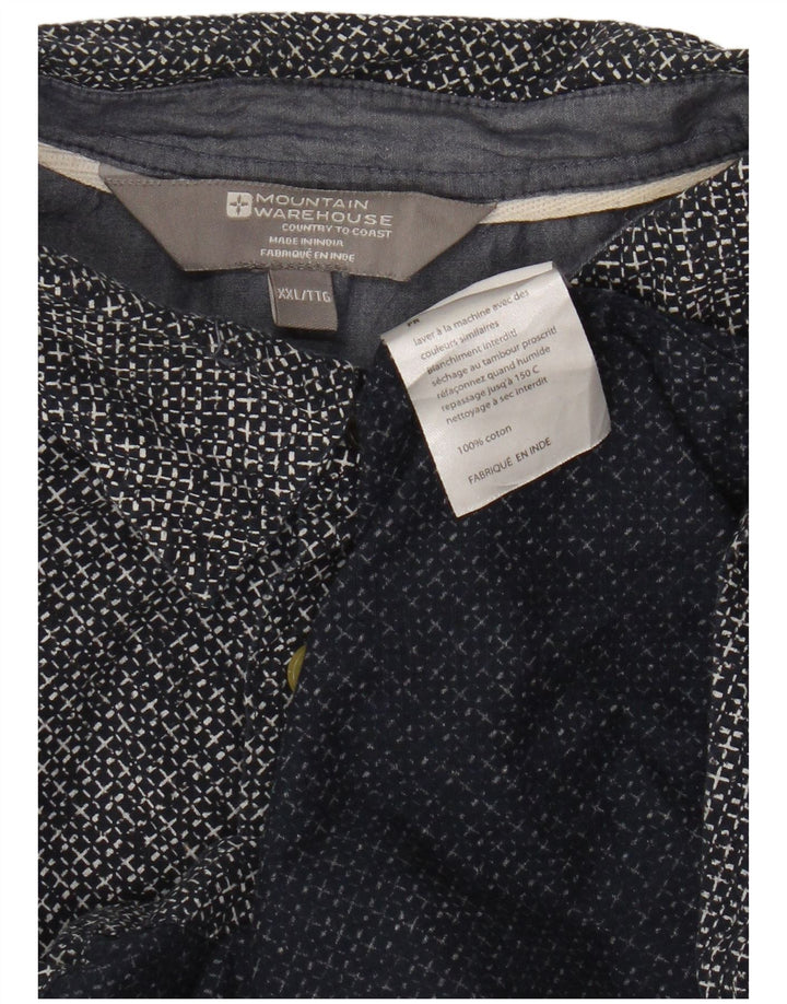 Camicia a maniche corte da uomo Mountain Warehouse 2XL in cotone a quadretti blu navy