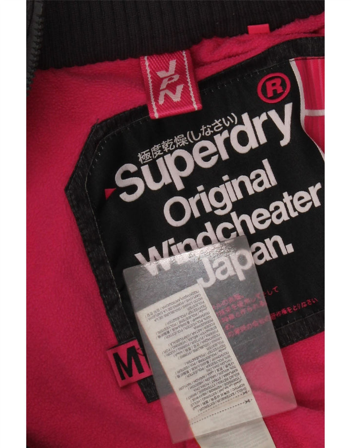 Giacca a vento con cappuccio da donna Superdry Windcheater UK 14 media nera