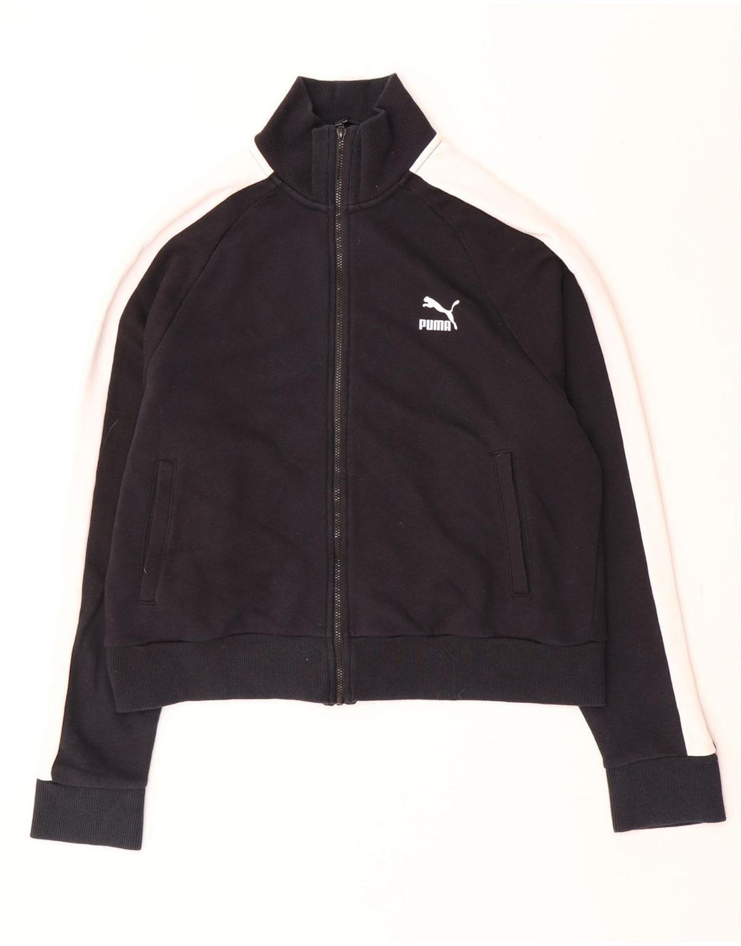 Giacca da ginnastica corta da donna Puma UK 16 Large Black Colourblock
