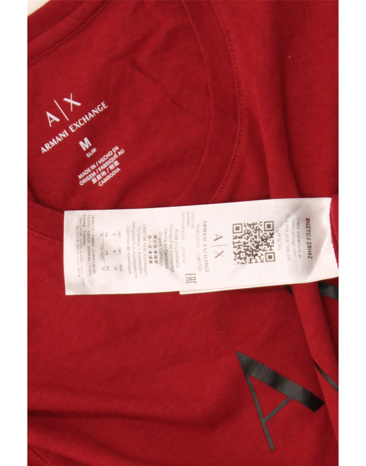 T-shirt grafica da uomo Armani Exchange Top in cotone rosso medio
