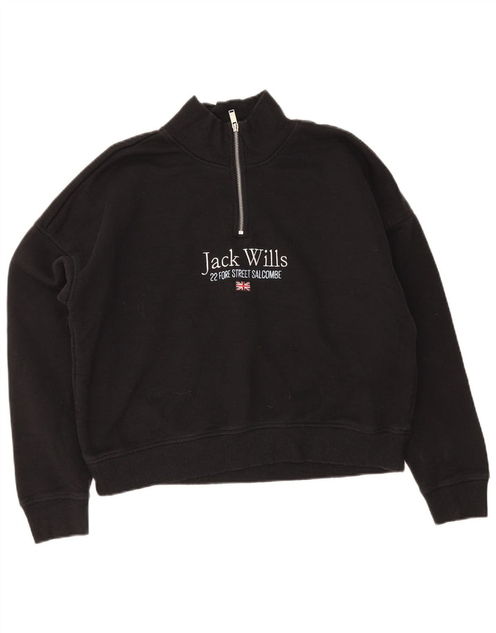 Felpa grafica oversize da donna Jack Wills UK 12 media nera