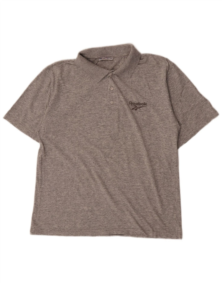 Polo Reebok da uomo piccola grigia chiazzata