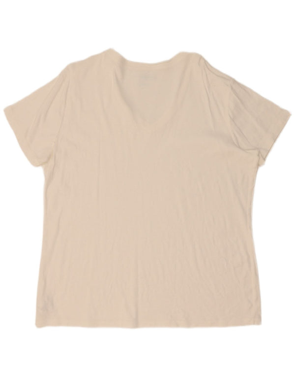 T-shirt da donna Eddie Bauer Top UK 20 2XL cotone bianco