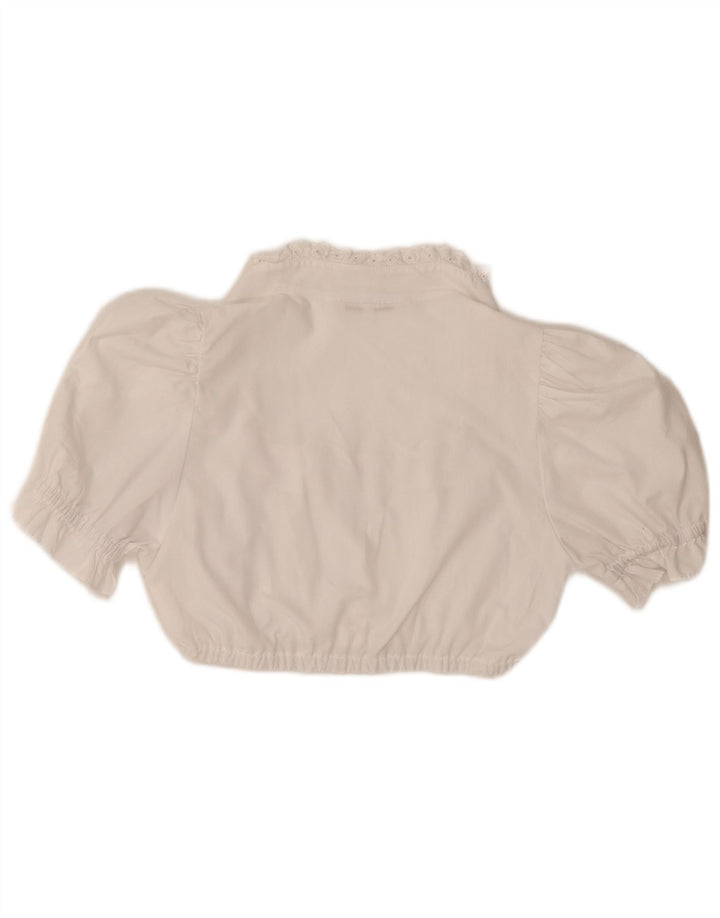 Top corto a maniche corte da donna country EU 36 piccolo poliestere bianco