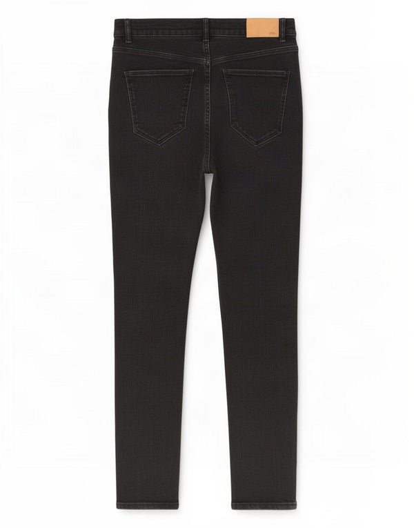 Jeans skinny a vita alta da donna Zara EU 42 Large W32 L30 cotone nero