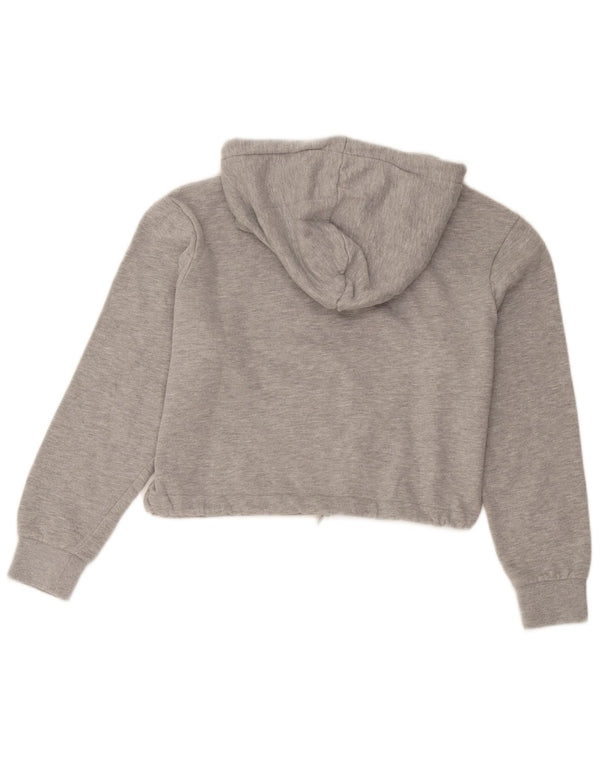 Maglione corto con cappuccio grafico oversize da donna Fila UK 10 piccolo cotone grigio