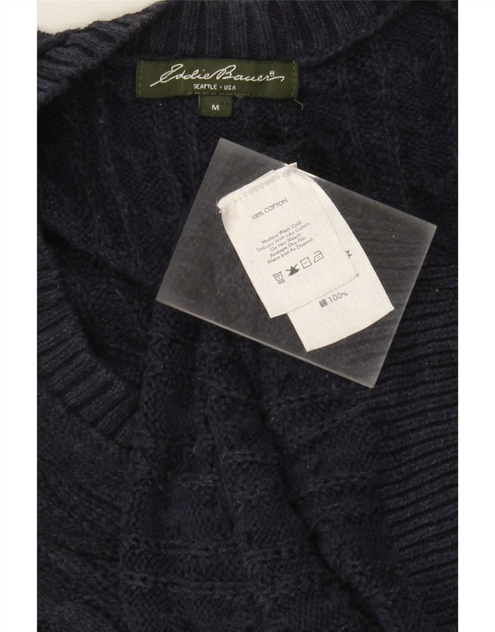 Maglione cardigan da donna Eddie Bauer UK 12 Cotone medio blu navy