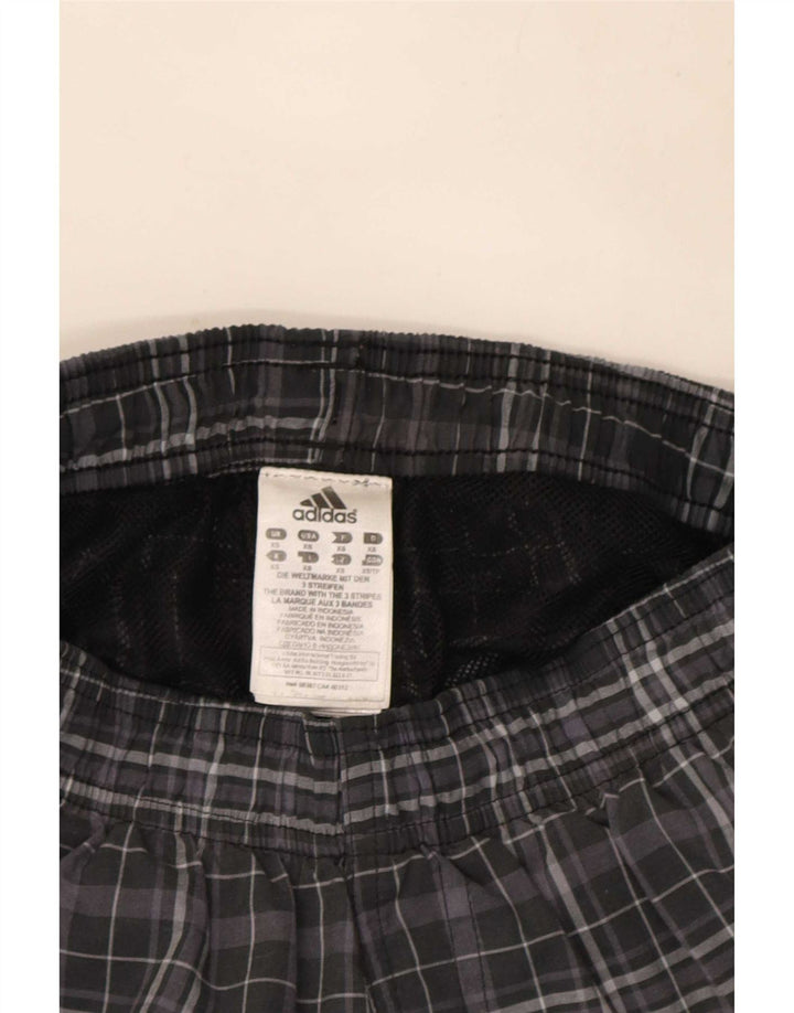 Pantaloncini sportivi da uomo Adidas XS in poliestere a quadri grigi