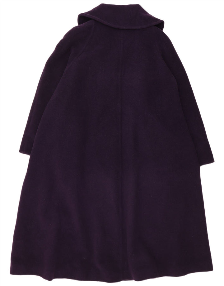Cappotto oversize da donna vintage UK 14 grande lana vergine viola