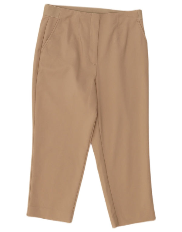 Pantaloni Capri a vita alta da donna Marks & Spencer UK 12 Medium W32 L23 Beige