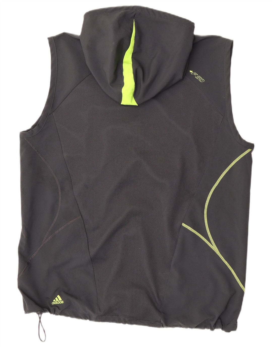 Adidas Uomo F50 Felpa con cappuccio senza maniche Pullover Top Large Grigio