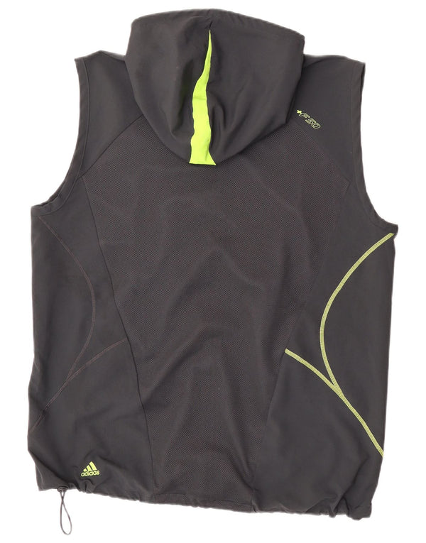 Adidas Uomo F50 Felpa con cappuccio senza maniche Pullover Top Large Grigio