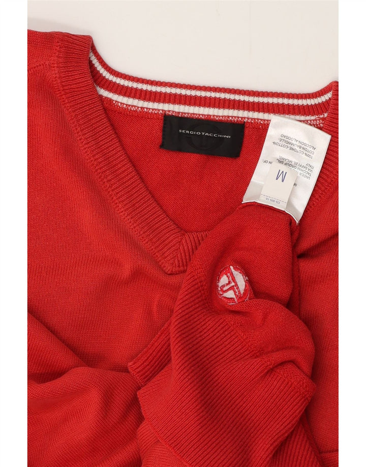 SERGIO TACCHINI Maglione da uomo con scollo a V in cotone rosso medio