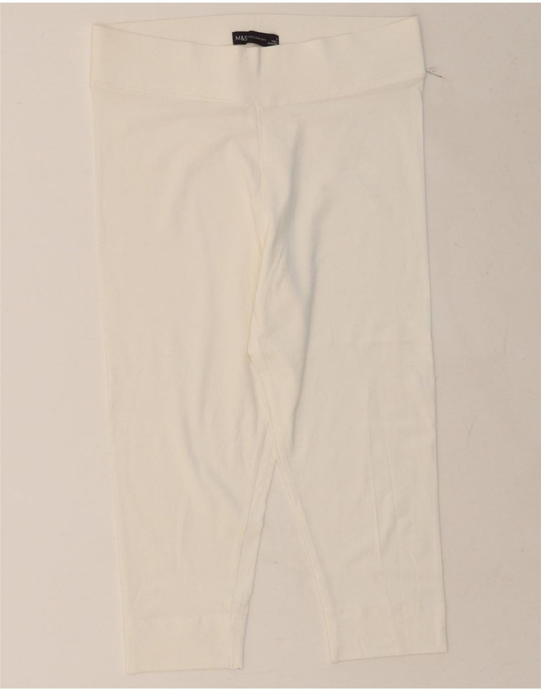 MARKS & SPENCER Womens Leggings UK 12 Medium White Cotton Vintage Marks & Spencer and Second-Hand Marks & Spencer from Messina Hembry 