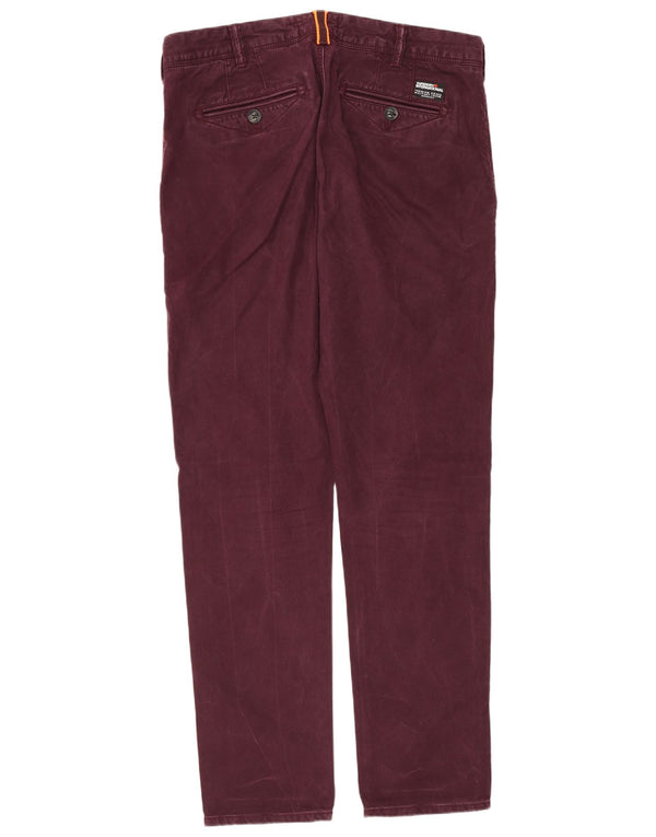 Pantaloni chino slim militari da uomo Superdry W32 L30 cotone bordeaux