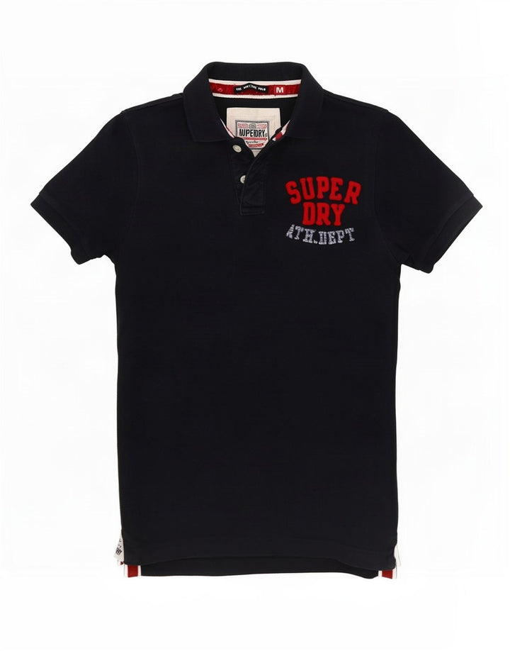 Polo da rugby grafica da uomo Superdry in cotone blu navy medio