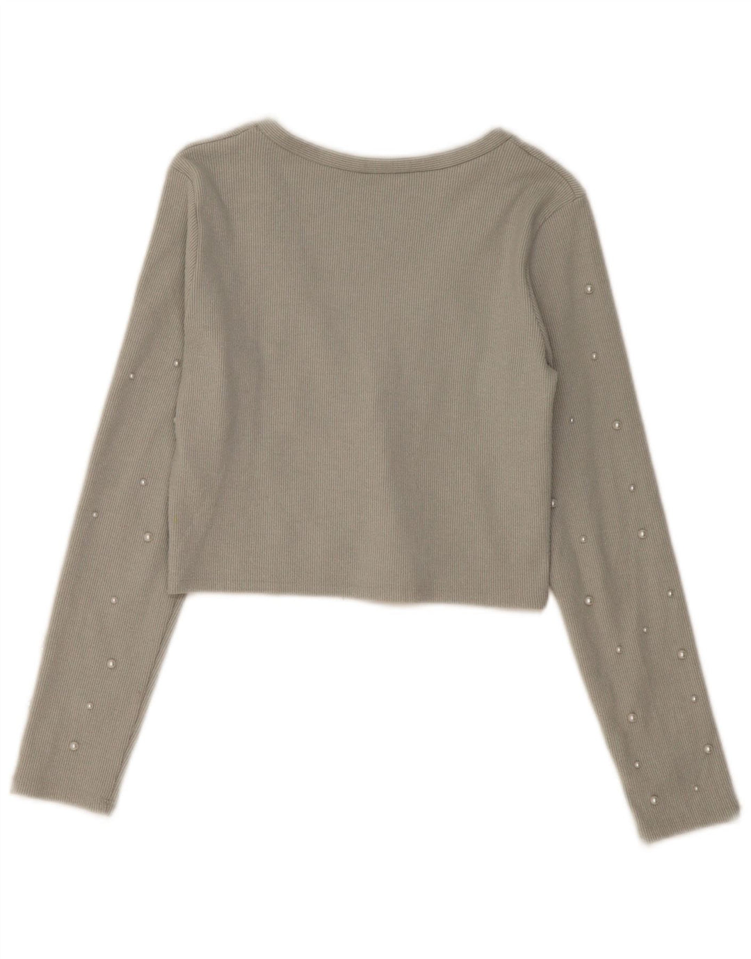 Top cardigan corto da donna Zara UK 14 grande poliestere grigio