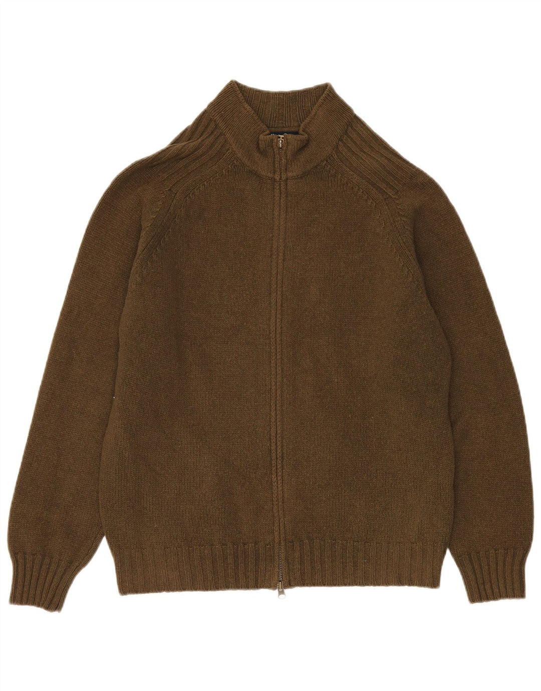 MASSIMO DUTTI Maglione cardigan da uomo in lana kaki media