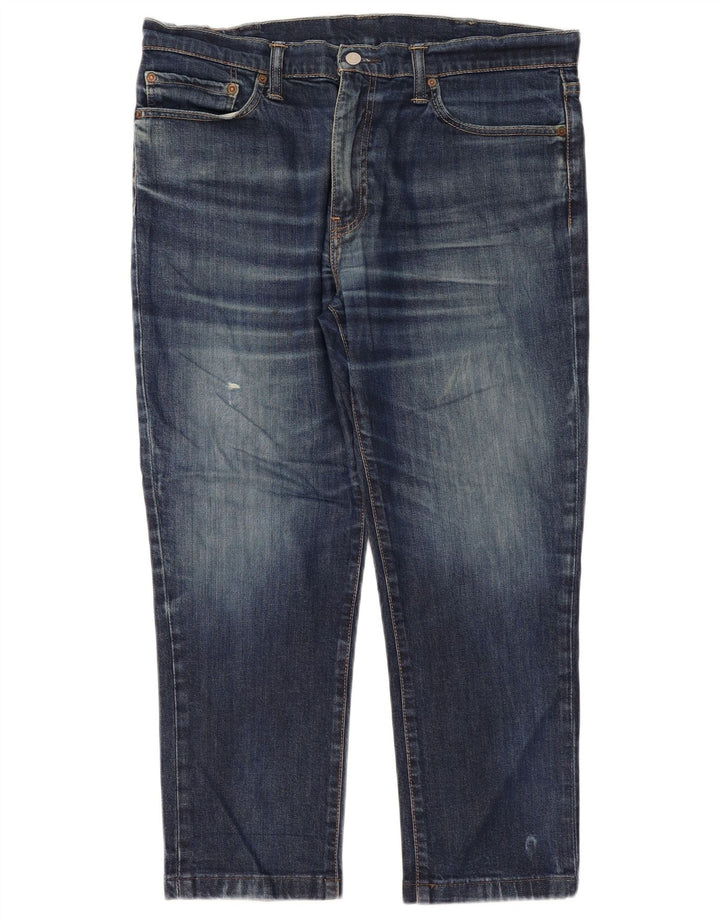 Jeans dritti effetto vissuto LEVI'S da donna W38 L27 cotone blu navy