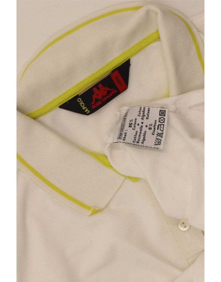 Polo Kappa da donna UK 14 grande cotone bianco