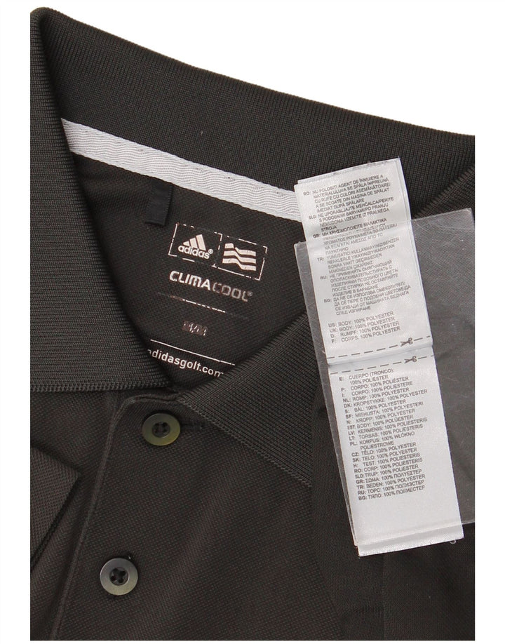 Polo Adidas Climacool da uomo in poliestere grigio medio