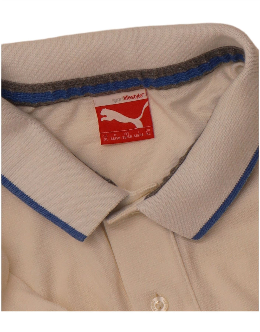 Polo PUMA da uomo XL di colore bianco sporco