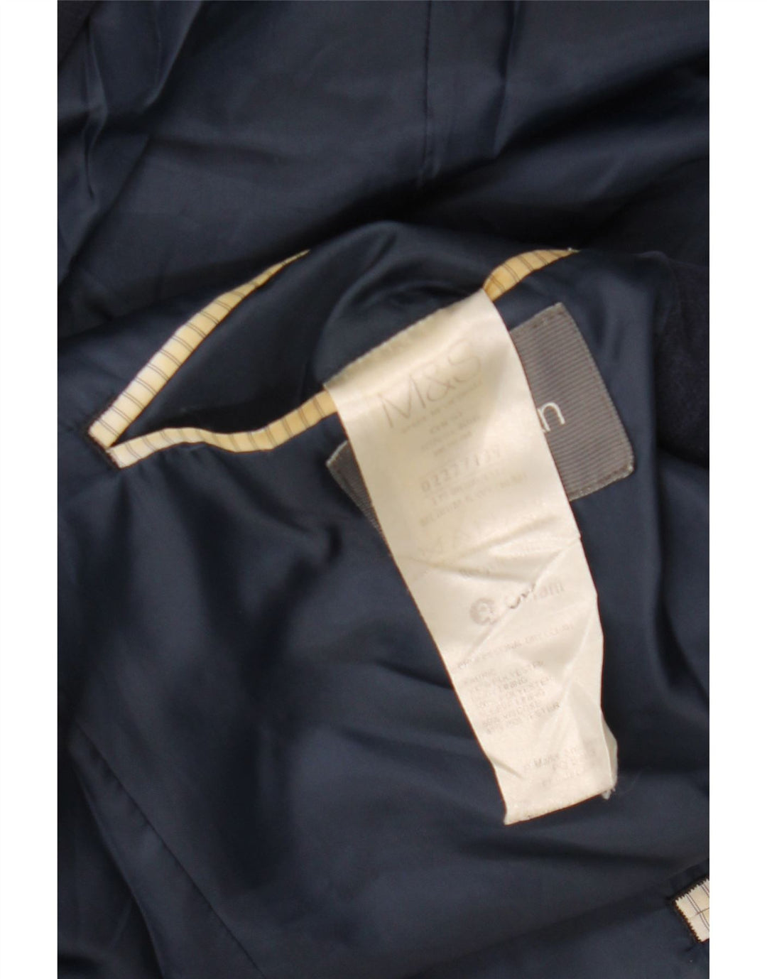 MARKS & SPENCER Giacca blazer da uomo a 2 bottoni UK 40 Large in viscosa blu navy