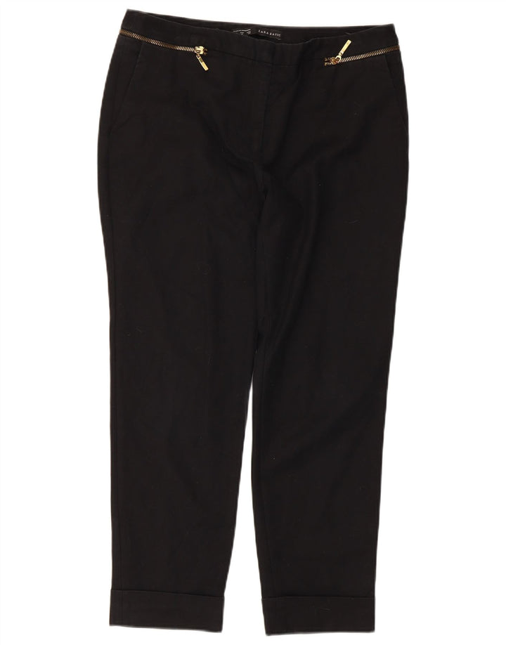 Pantaloni cropped da donna Zara EU 40 medi W30 L24 cotone nero