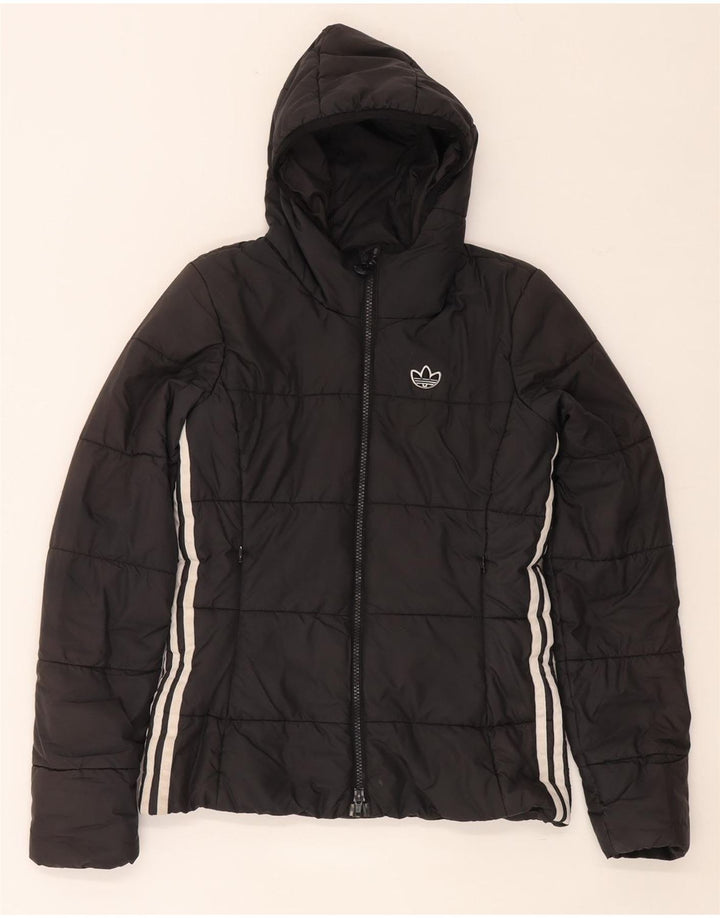 Giacca imbottita con cappuccio da donna Adidas UK 6 XS poliestere nero
