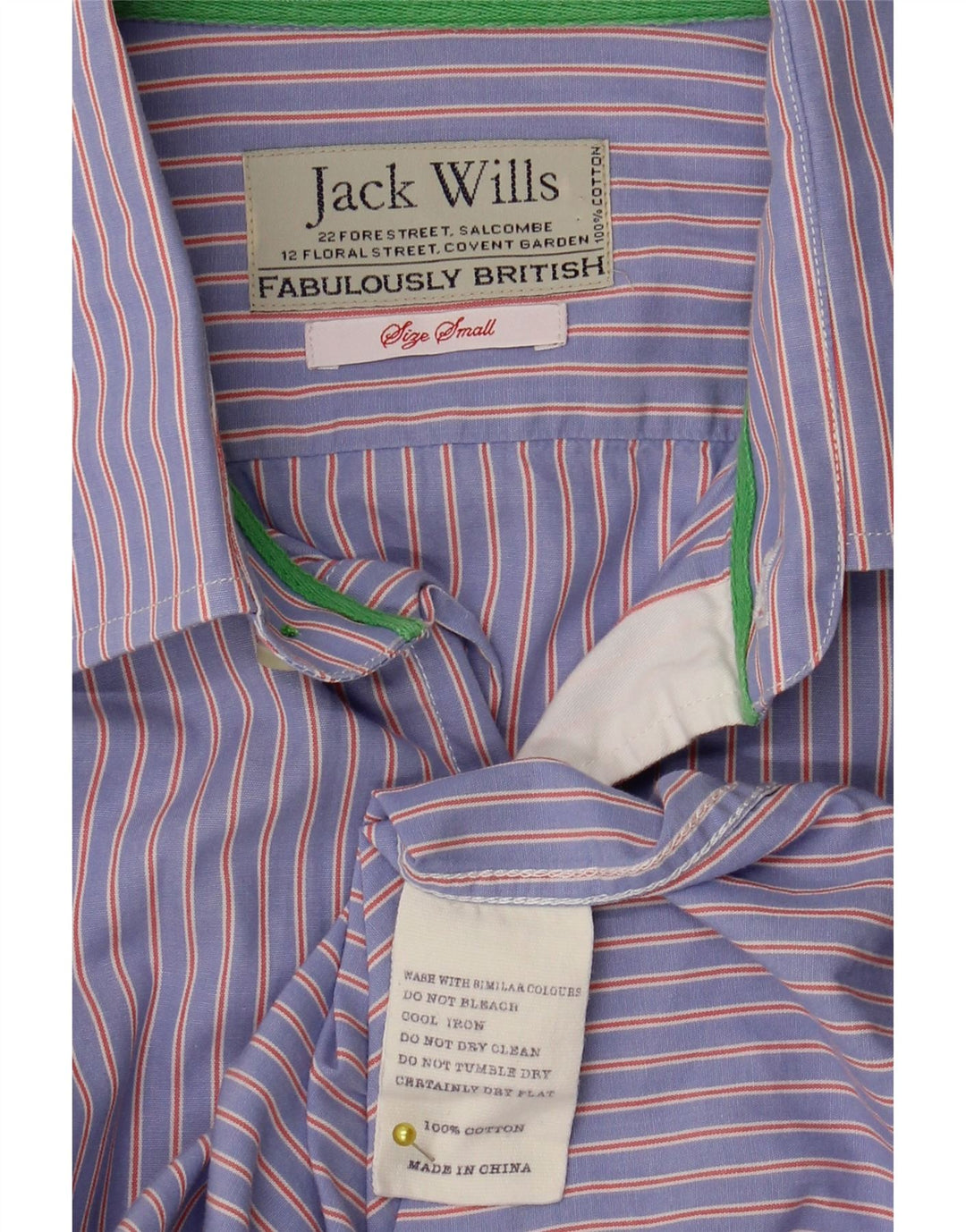 Camicia formale da uomo Jack Wills piccola in cotone a righe blu