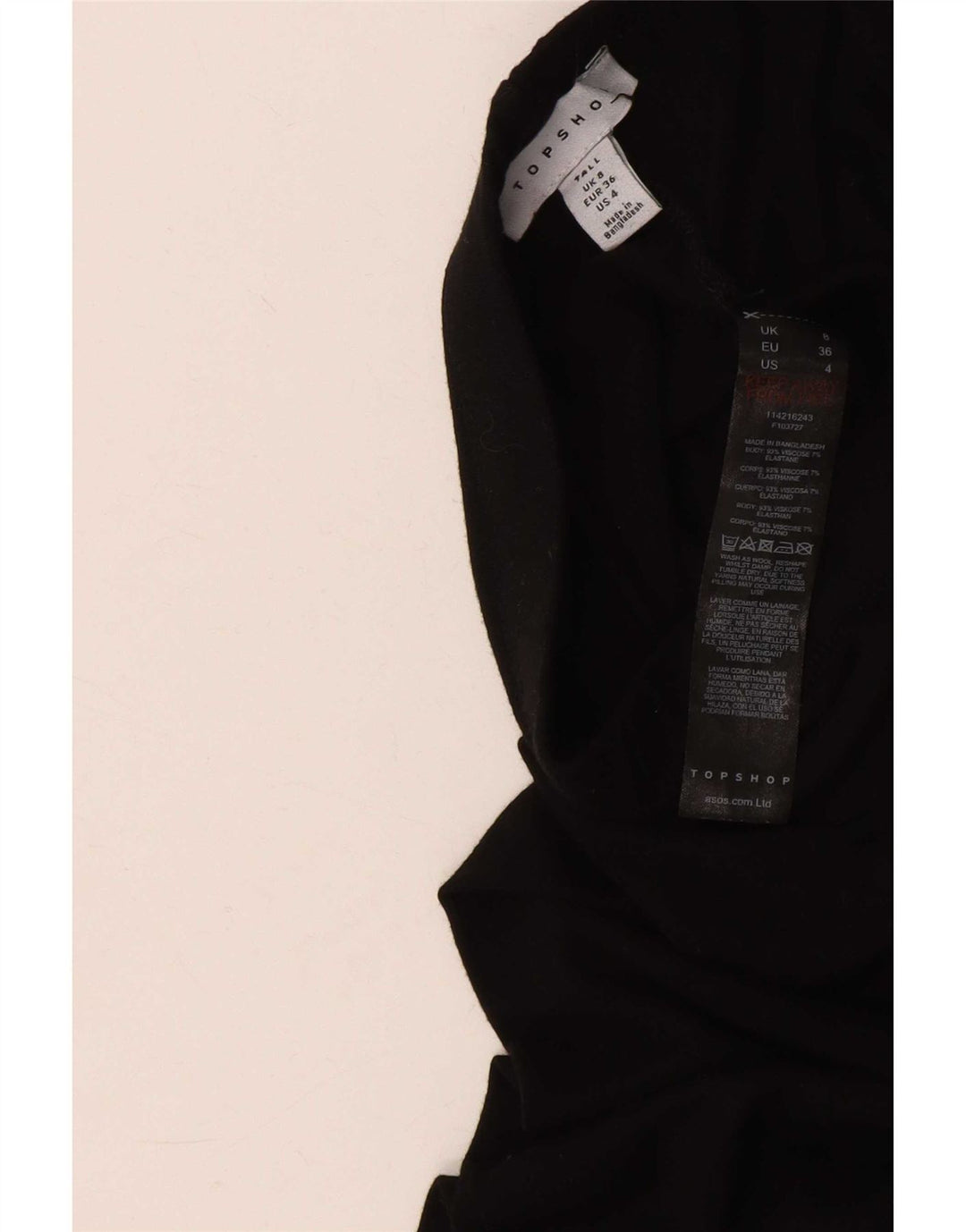 Topshop Leggings da donna UK 8 Small viscosa nera