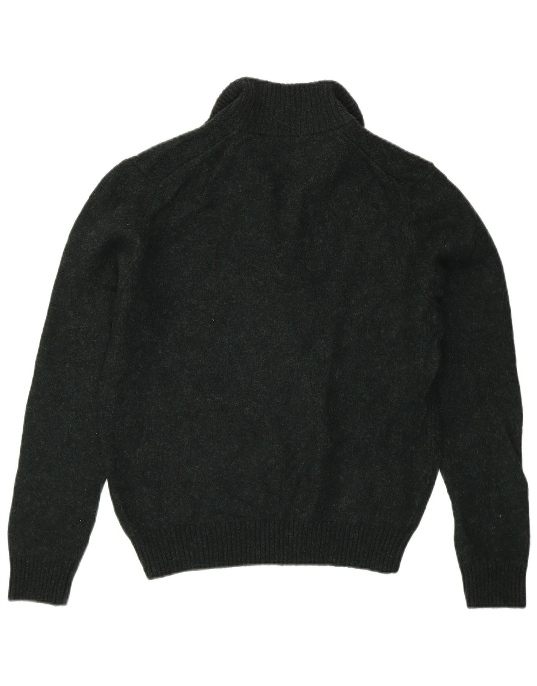MARKS & SPENCER Womens Zip Neck Jumper Sweater UK 14 Medium Green