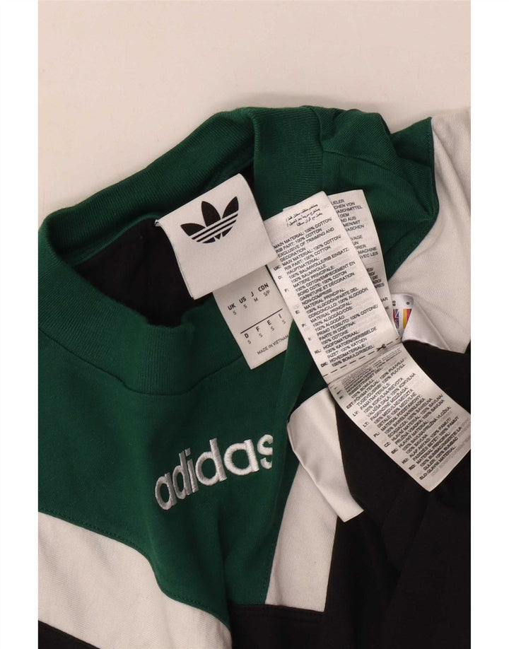 T-shirt da uomo Adidas Top Small nera in cotone color block