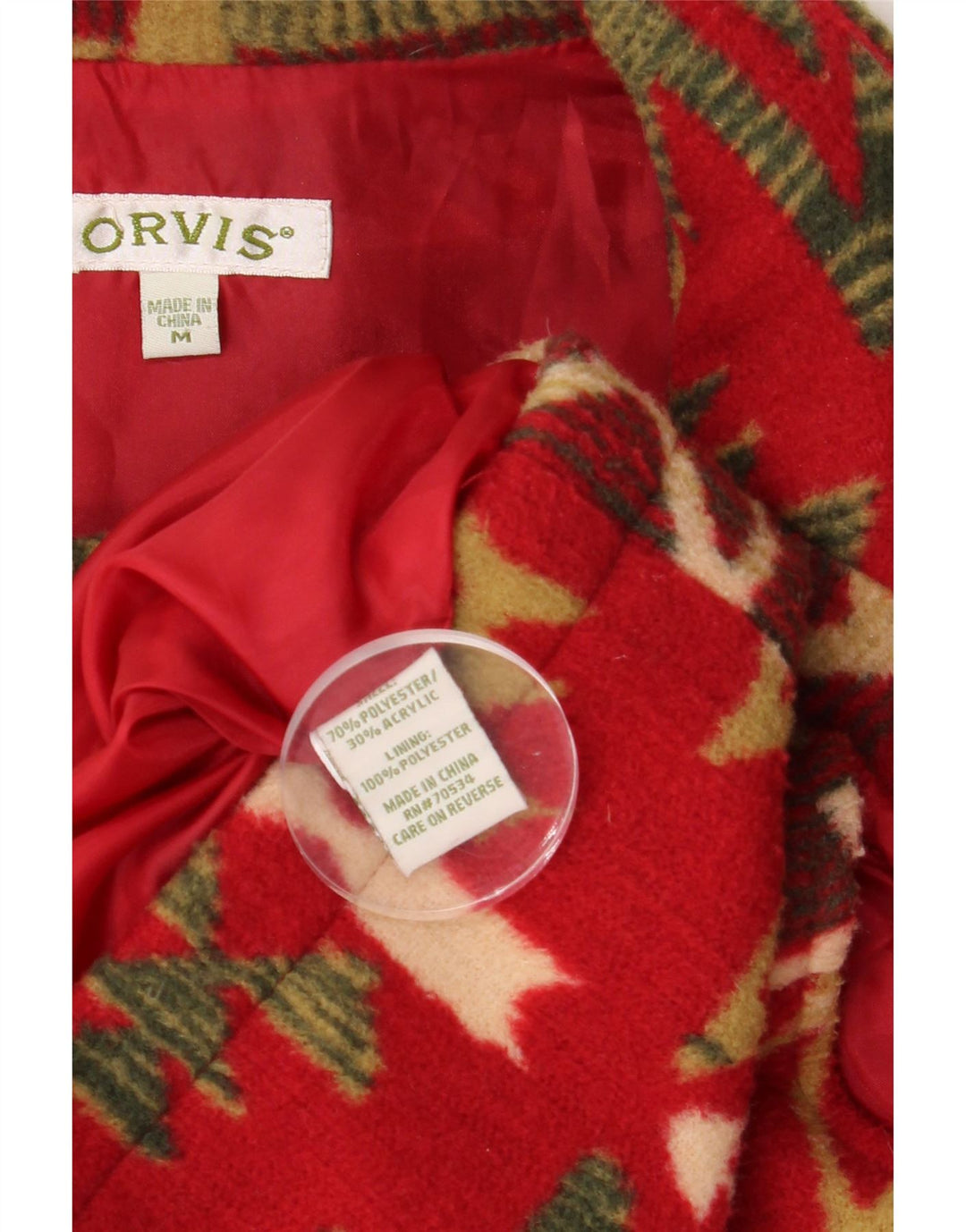 Gilet da donna Orvis UK 14 medio rosso geometrico