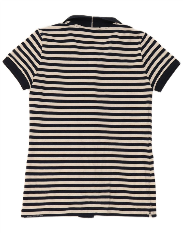 Max Mara Camicia Camicetta da donna UK 10 Piccola nautica a righe blu navy