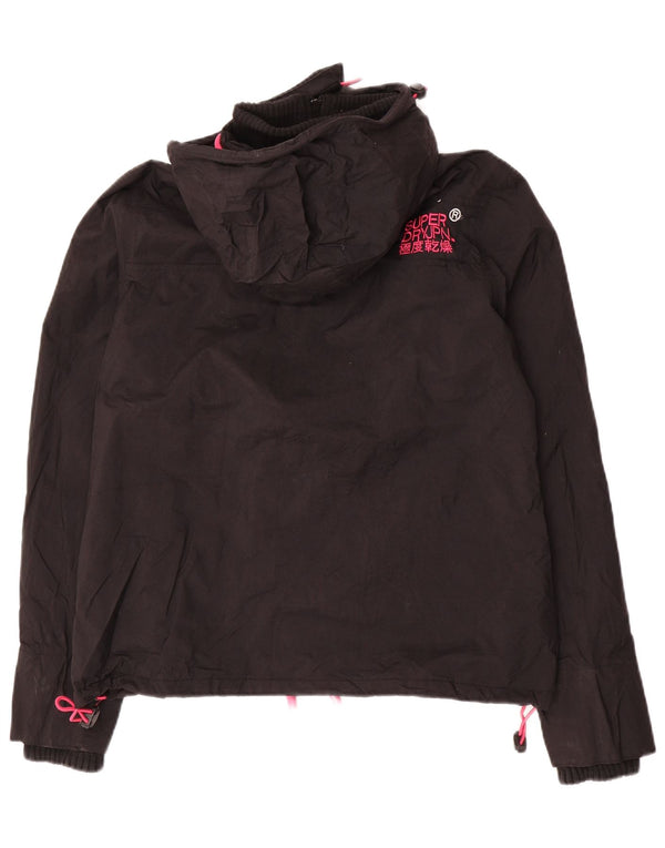 Giacca a vento da donna con cappuccio SUPERDRY UK 16 grande nera