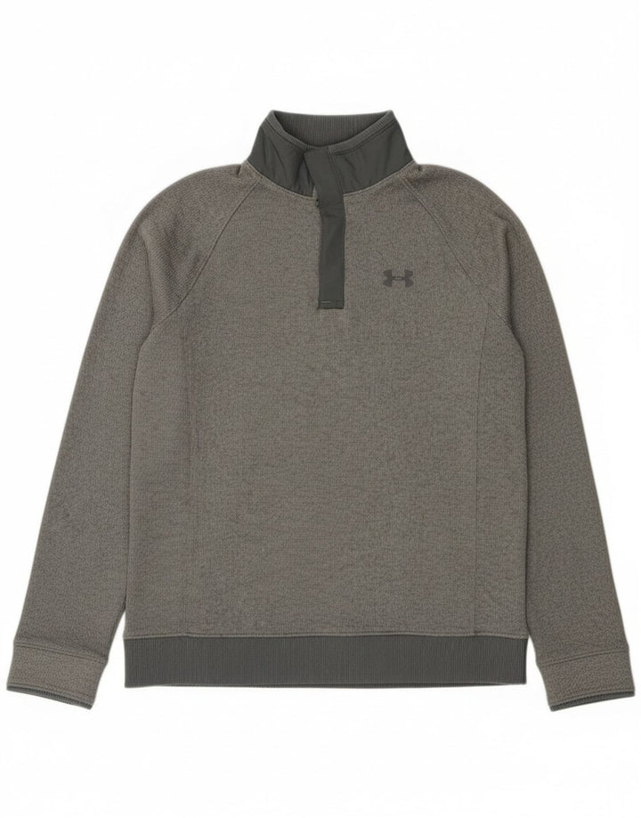 Under Armour Ragazzi Felpa con Collo a Bottoni Maglione 11-12 Anni Grande Grigio