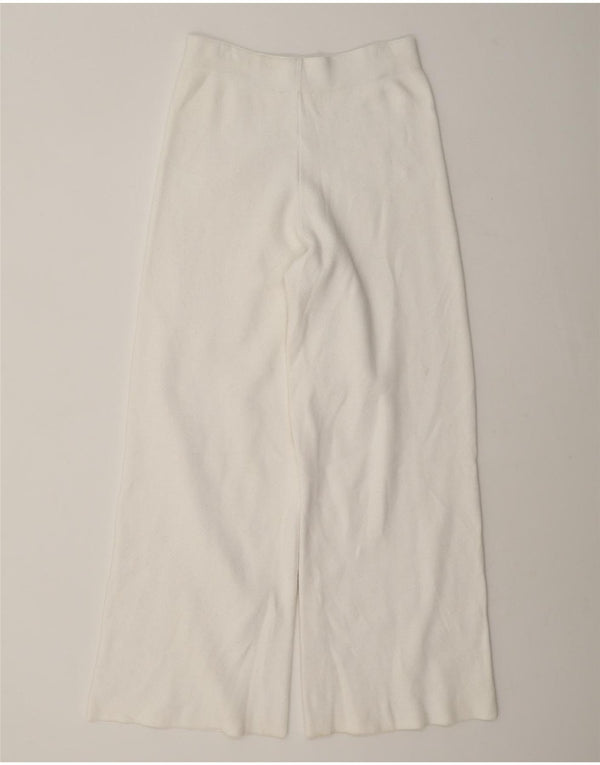 Pantaloni da tuta da donna Zara a gamba larga UK 8 piccoli in viscosa bianca