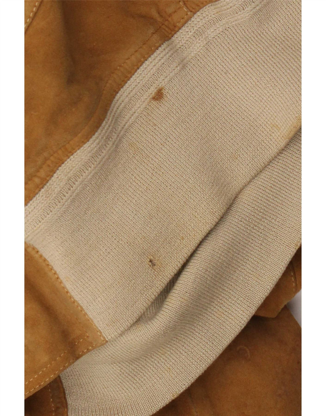 Giubbotto bomber vintage in pelle scamosciata da uomo IT 52 XL in pelle beige