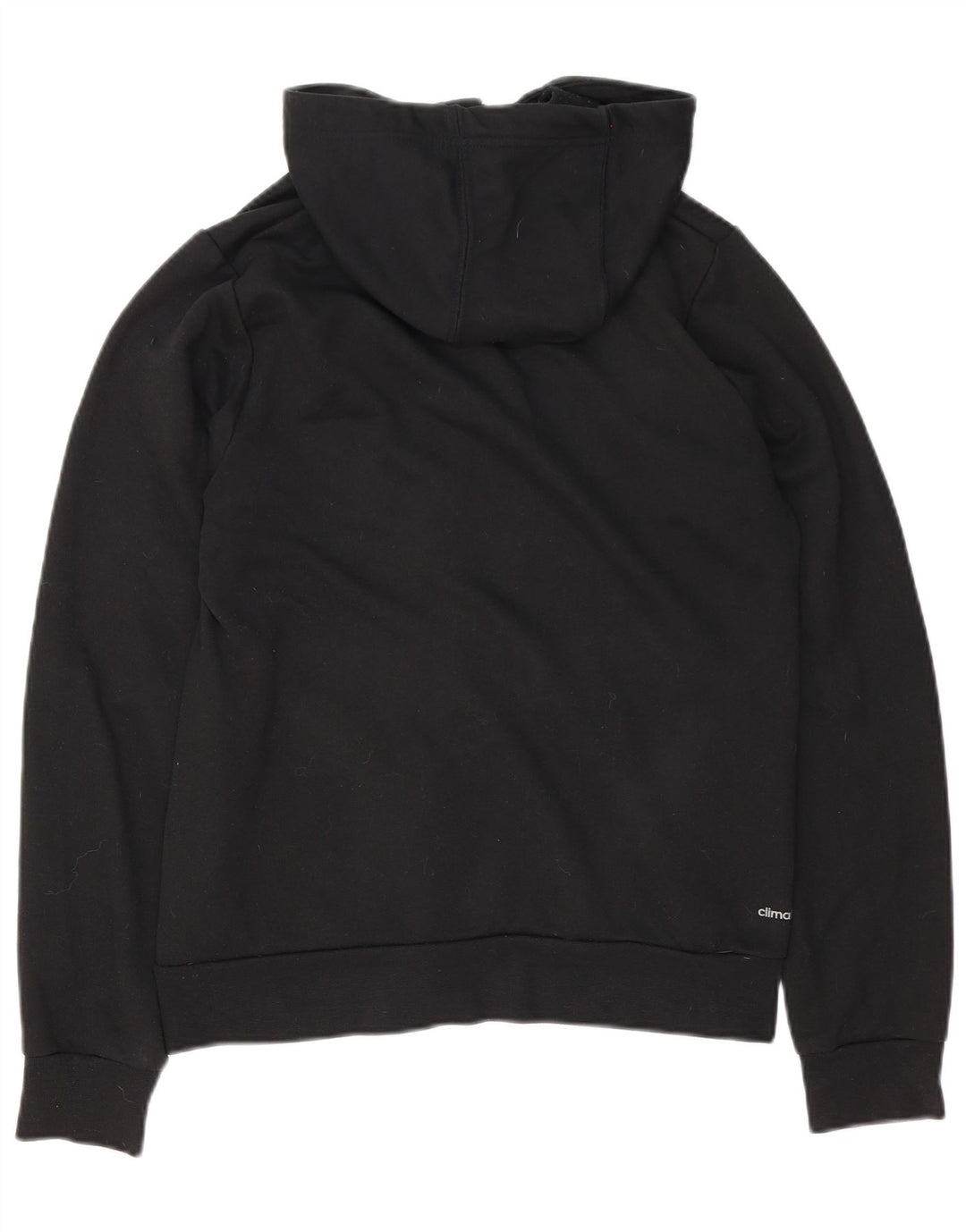 Maglione con cappuccio e zip grafica da uomo Adidas piccolo in poliestere nero