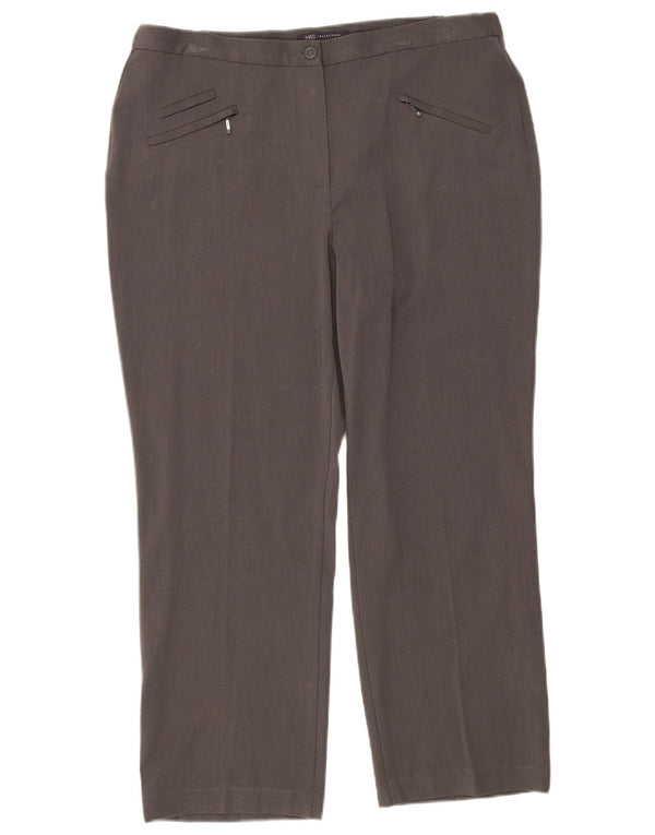 Pantaloni corti dritti da donna Marks & Spencer UK 16 Large W34 L26 Grigio
