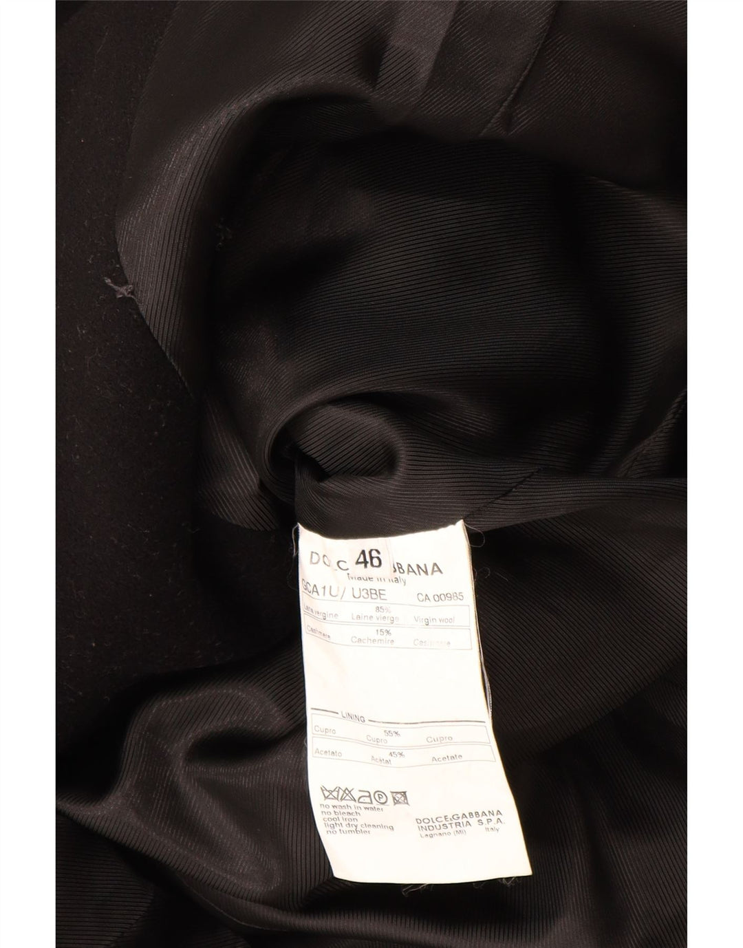 Cappotto Doppiopetto Donna Dolce & Gabbana IT 46 Large Nero Lana Vergine