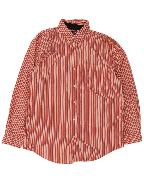 Camicia Chaps da uomo vestibilità regolare in cotone a righe rosse grandi