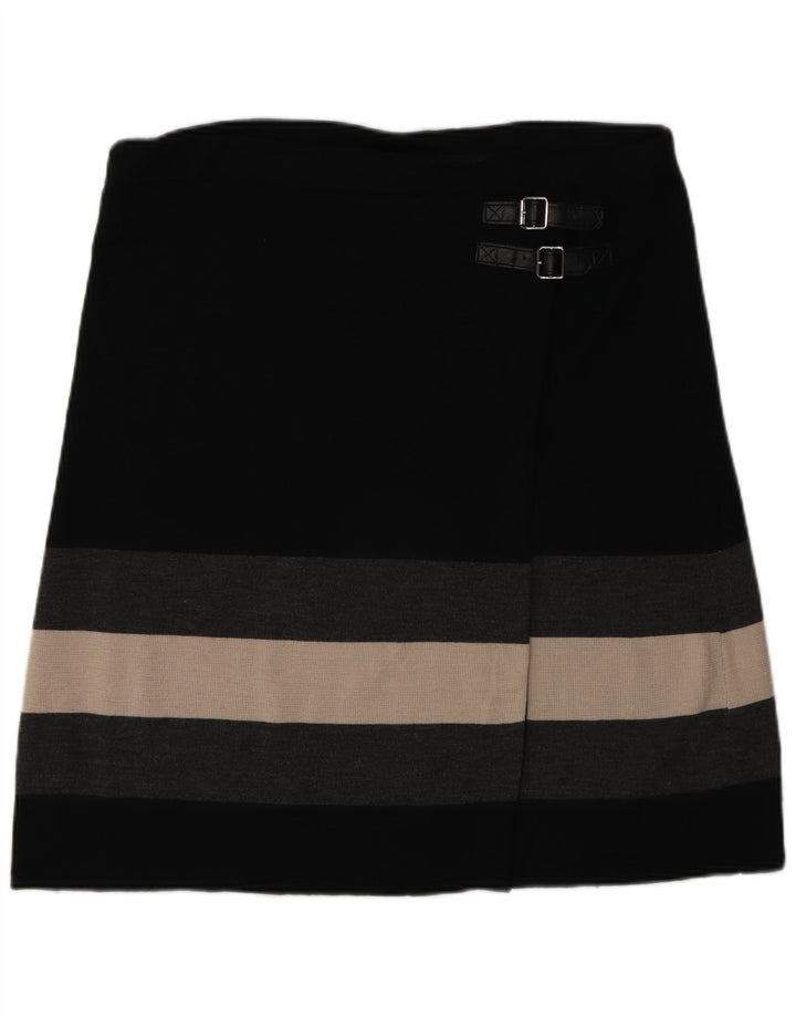 Gonna a portafoglio in maglia da donna Phase Eight W34 grande lana a righe nere