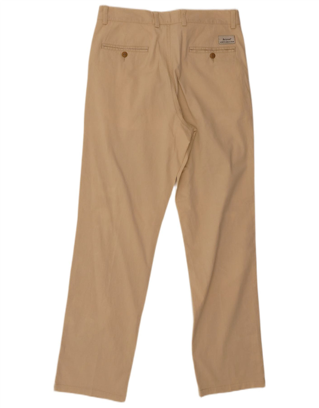 Pantaloni chino dritti da uomo AVIREX W32 L31 in cotone beige